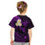 Personalised Maui Hawaii Kid T Shirt Polynesian Tattoo and Pacific Plumeria Purple Vibe LT9 - Polynesian Pride