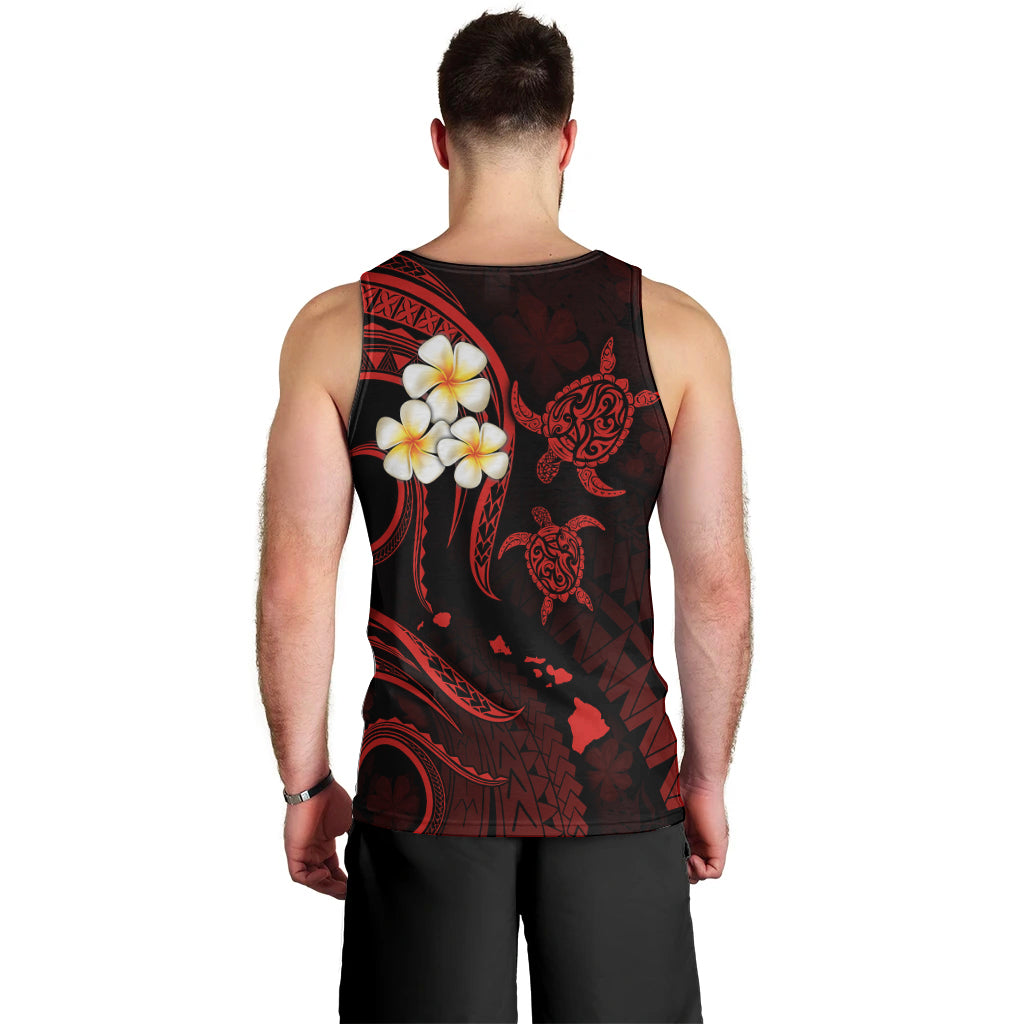 Personalised Maui Hawaii Men Tank Top Polynesian Tattoo and Pacific Plumeria Red Vibe LT9 - Polynesian Pride