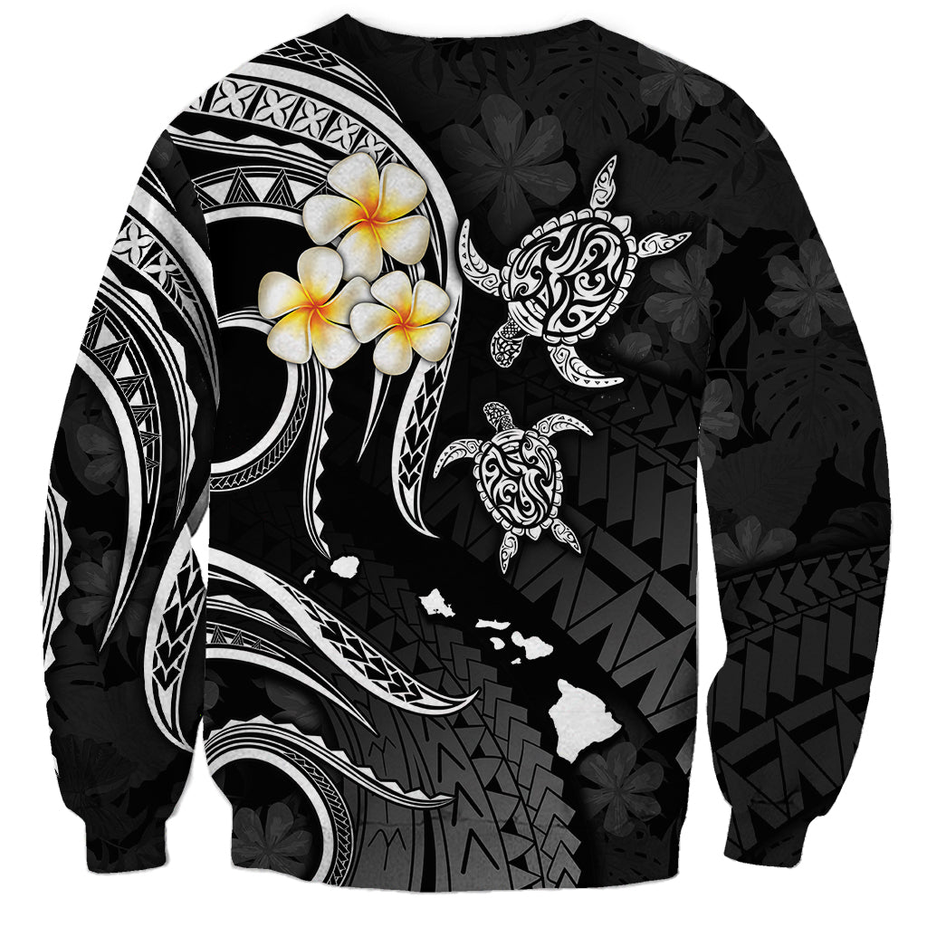Personalised Maui Hawaii Sweatshirt Polynesian Tattoo and Pacific Plumeria White Vibe LT9 - Polynesian Pride