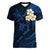 Hawaii Women V Neck T Shirt Oahu Islands Pacific Plumeria Blue Vibe LT9 Female Blue - Polynesian Pride
