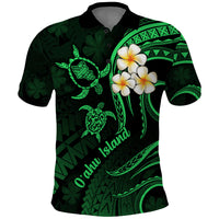 Hawaii Polo Shirt Oahu Islands Pacific Plumeria Green Vibe LT9 Green - Polynesian Pride