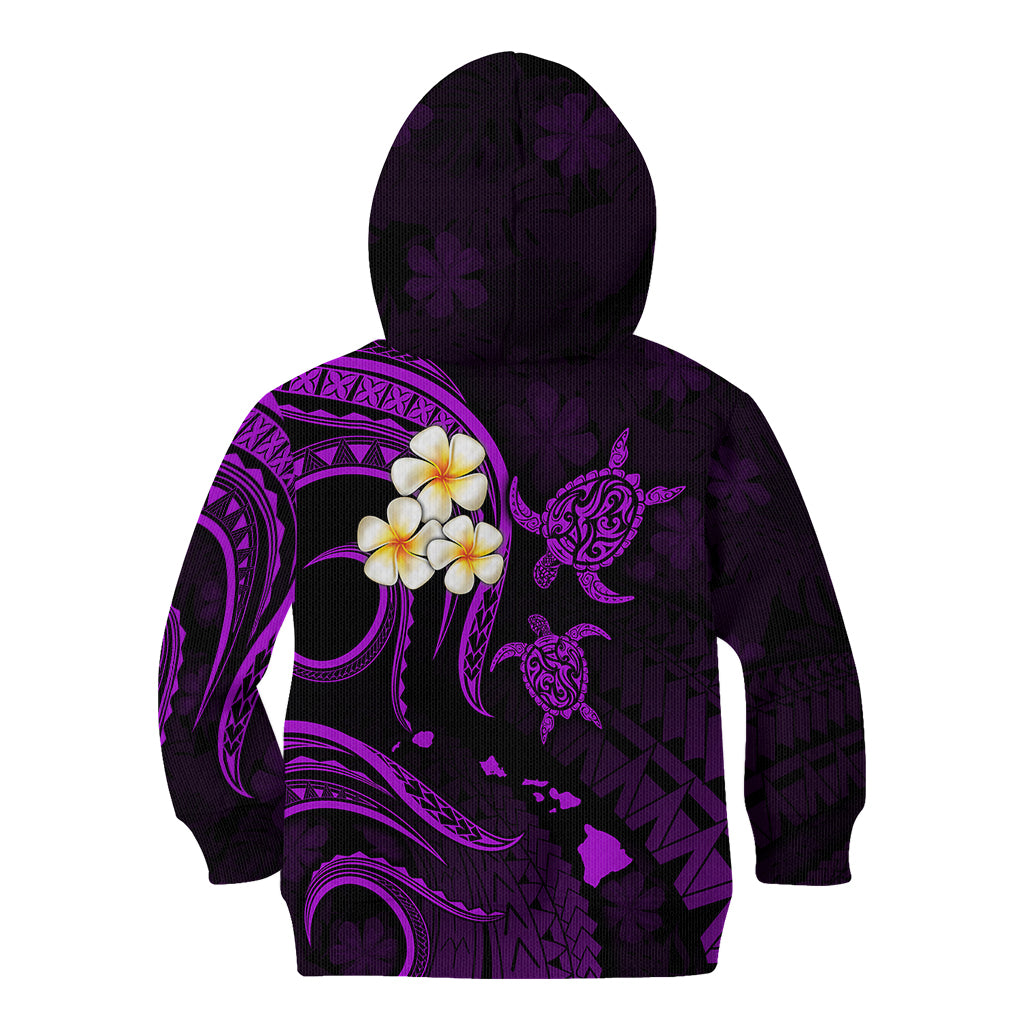 Hawaii Kid Hoodie Oahu Islands Pacific Plumeria Purple Vibe LT9 - Polynesian Pride