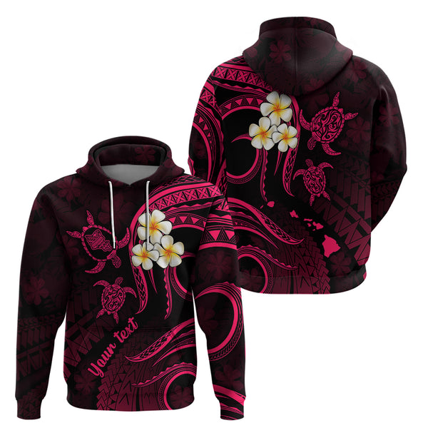 Personalised Maui Hawaii Long Sleeve Button Shirt Polynesian Tattoo and Pacific Plumeria Pink Vibe LT9 main image 0
