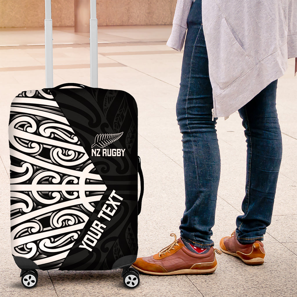 New Zealand Silver Fern Rugby Custom Luggage Cover Maori Koru Go Black Fern LT14