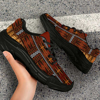 Malo e Lelei Tonga Chunky Sneakers Tongan Ngatu Tapa Cloth - Polynesian Pride