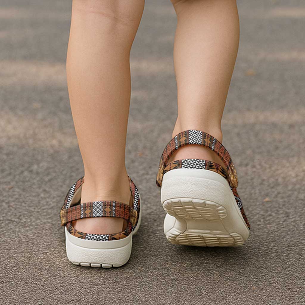 Malo e Lelei Tonga Clogs Shoes Tongan Ngatu Tapa Cloth - Polynesian Pride