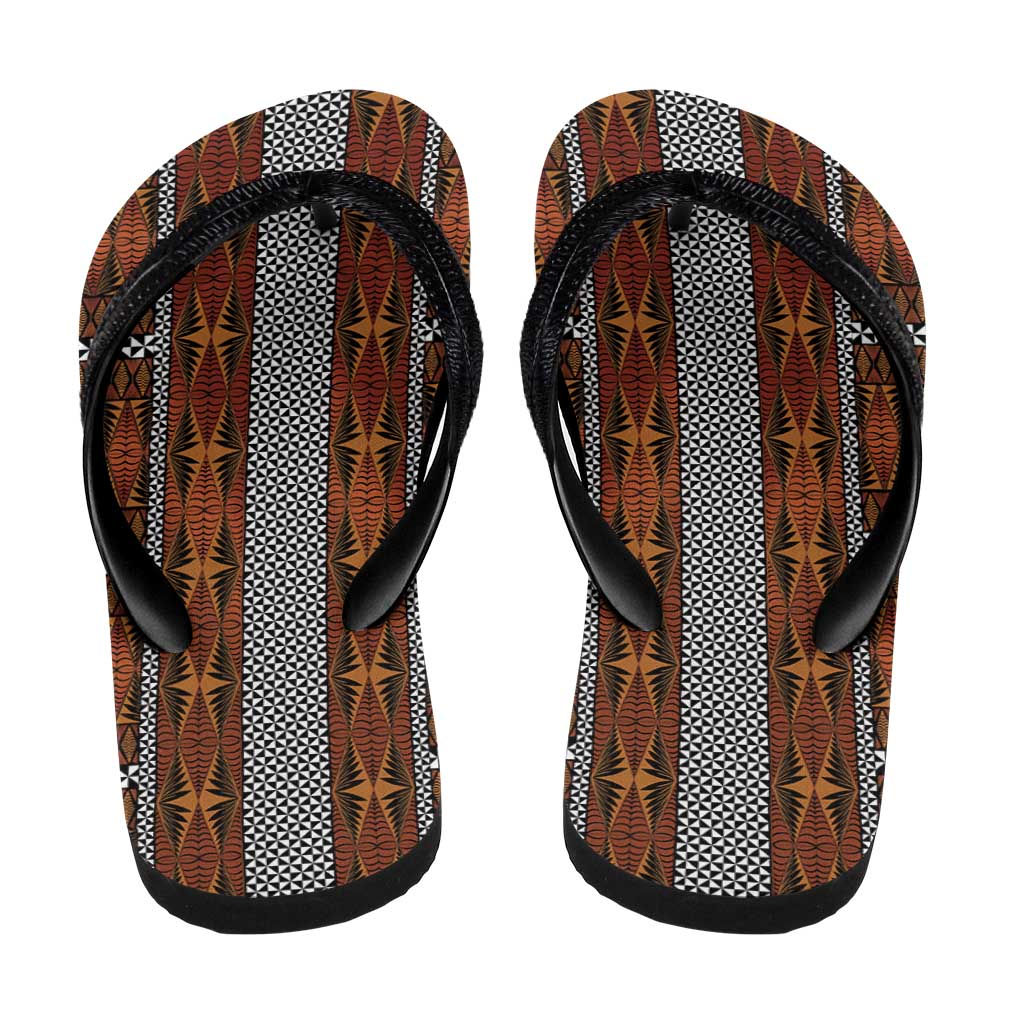 Malo e Lelei Tonga Flip Flops Tongan Ngatu Tapa Cloth - Polynesian Pride