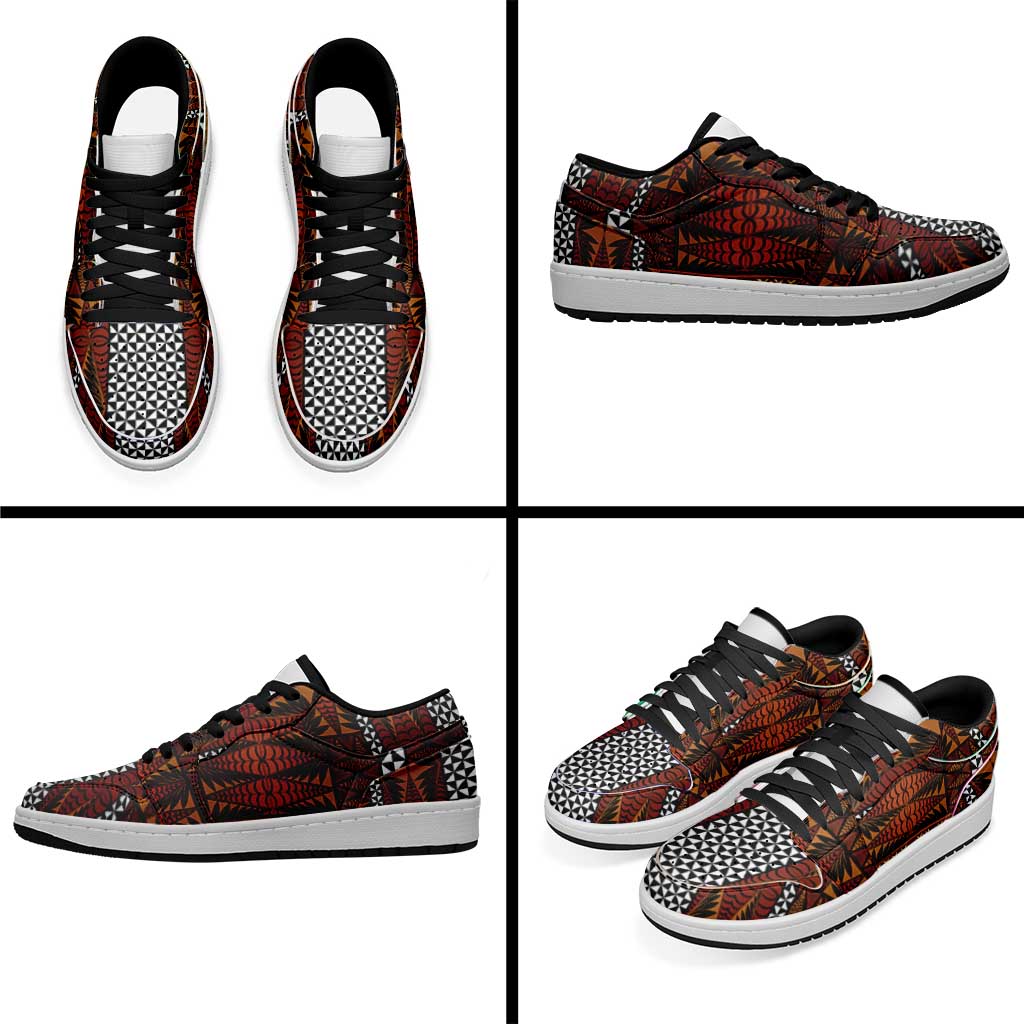 Malo e Lelei Tonga Low Sneakers Tongan Ngatu Tapa Cloth - Polynesian Pride