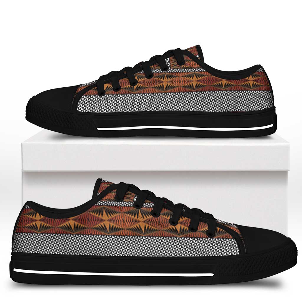 Malo e Lelei Tonga Low Top Shoes Tongan Ngatu Tapa Cloth - Polynesian Pride