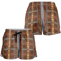 Malo e Lelei Tonga Shorts for Women Tongan Ngatu Tapa Cloth - Polynesian Pride