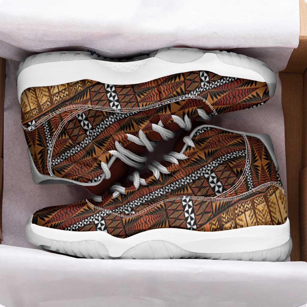 Malo e Lelei Tonga Sneakers J11 Tongan Ngatu Tapa Cloth - Polynesian Pride