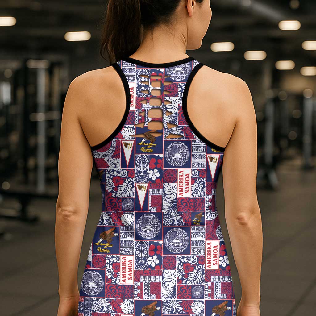 Manuia le Kerisimasi American Samoa Hollow Tank Top Pacific Patchwork Xmas Vibes - Polynesian Pride