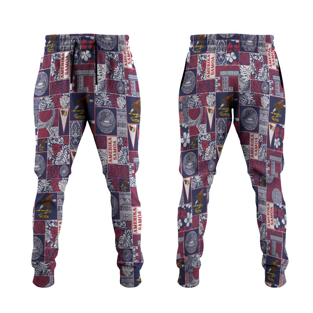 Manuia le Kerisimasi American Samoa Jogger Pants Pacific Patchwork Xmas Vibes - Polynesian Pride