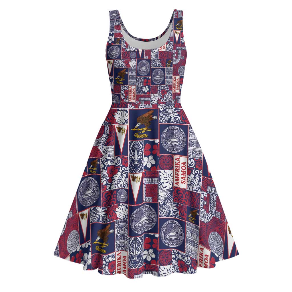 Manuia le Kerisimasi American Samoa Midi Dress Pacific Patchwork Xmas Vibes - Polynesian Pride