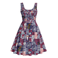 Manuia le Kerisimasi American Samoa Midi Dress Pacific Patchwork Xmas Vibes - Polynesian Pride