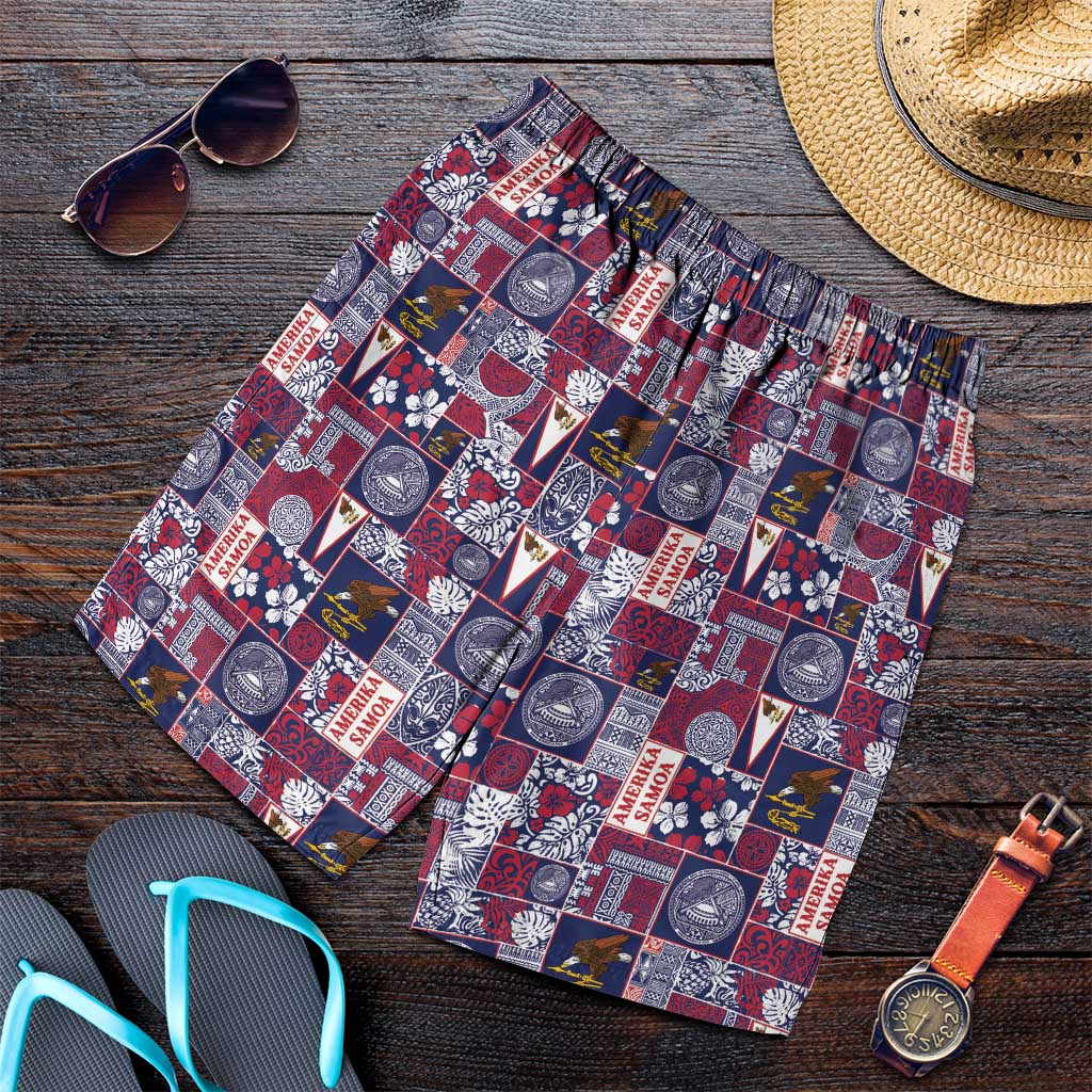 Manuia le Kerisimasi American Samoa Shorts for Men Pacific Patchwork Xmas Vibes - Polynesian Pride