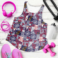 Manuia le Kerisimasi American Samoa Women Racerback Tank Pacific Patchwork Xmas Vibes - Polynesian Pride