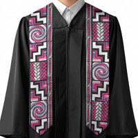 Maori Matariki Graduation Stole Pink Galaxy Aesthetic Koru Art