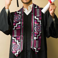 Maori Matariki Graduation Stole Pink Galaxy Aesthetic Koru Art