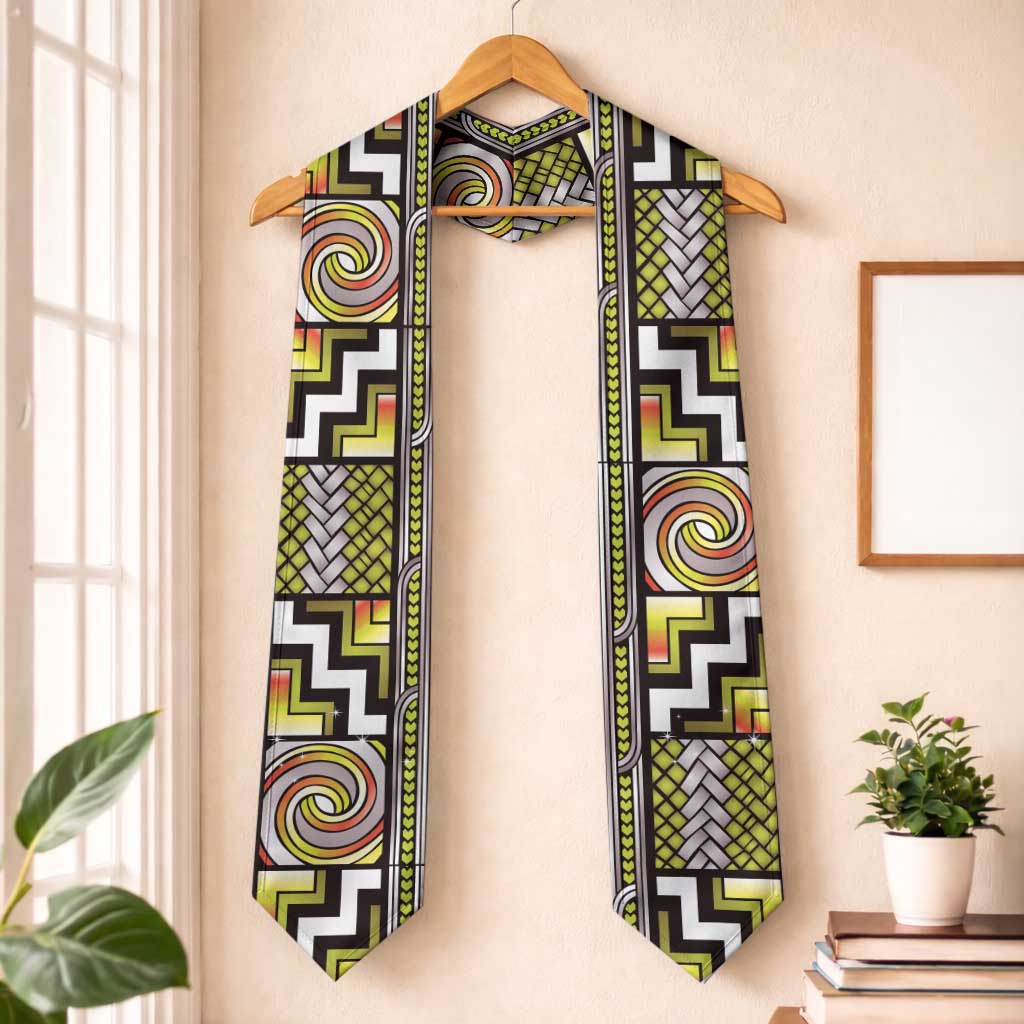 Maori Matariki Graduation Stole Yellow Galaxy Aesthetic Koru Art