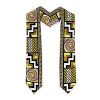 Maori Matariki Graduation Stole Yellow Galaxy Aesthetic Koru Art