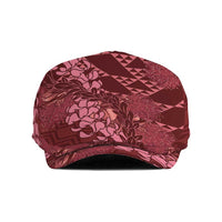 Maroon Aloha Hawaii Jeff Hat Hawaiian Kakau Ohia Lehua Lei - Polynesian Pride