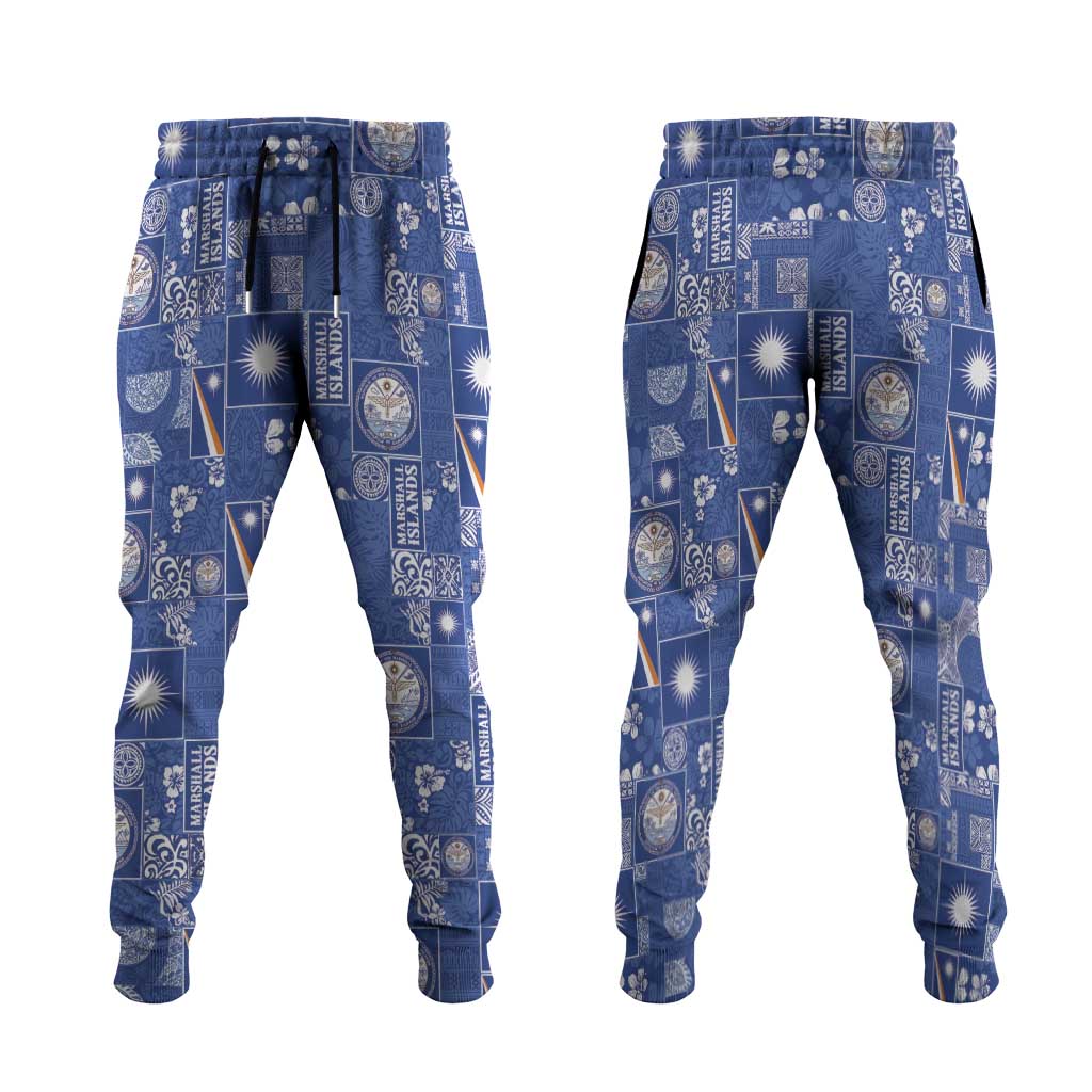 Marshall Islands Merry Christmas Jogger Pants Pacific Patchwork Xmas Vibes - Polynesian Pride