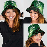 Matariki New Zealand Bucket Hat NZ Niho Taniwha Maori New Year Green Galaxy LT14 - Polynesian Pride
