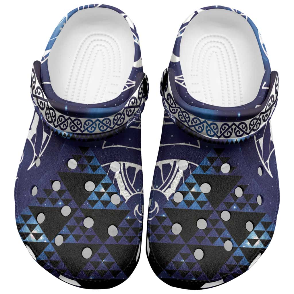 Matariki New Zealand Clogs Shoes NZ Niho Taniwha Maori New Year Blue Galaxy LT14 Blue - Polynesian Pride