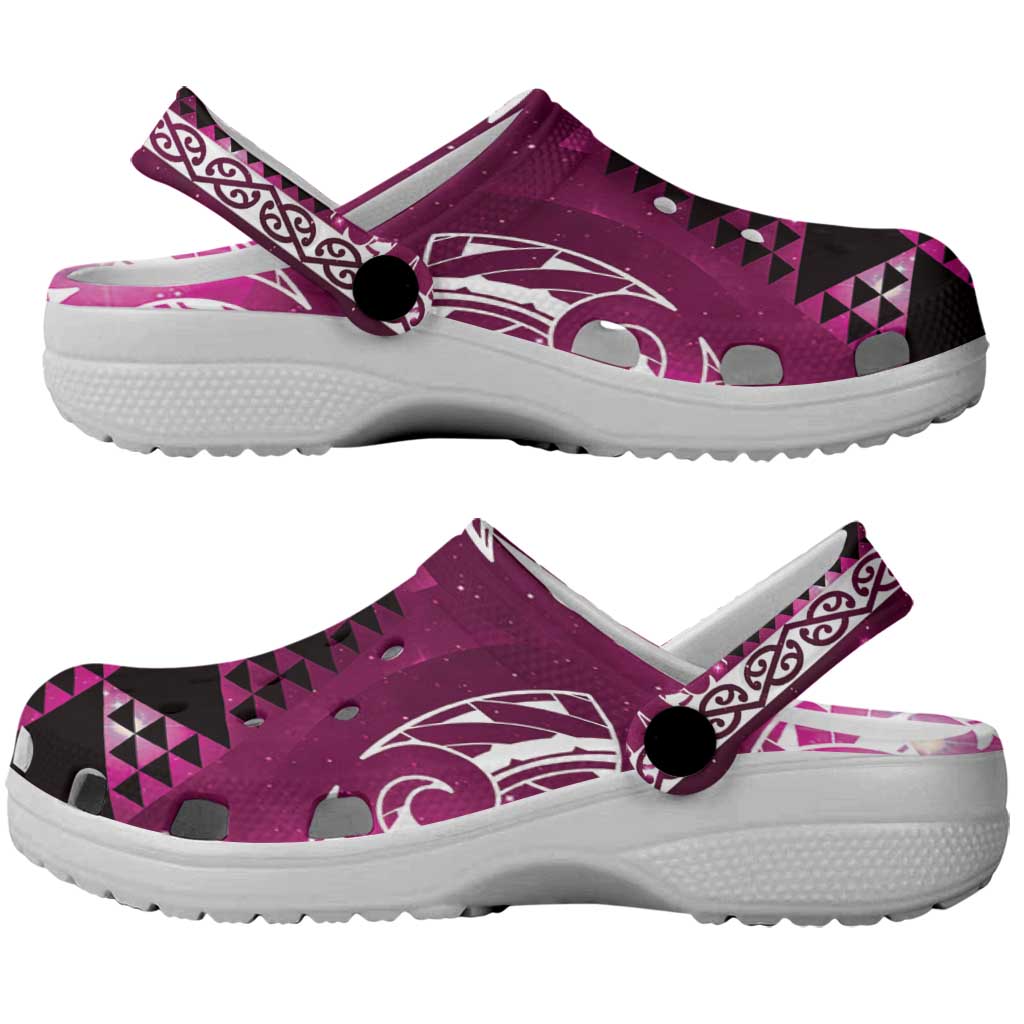Matariki New Zealand Clogs Shoes NZ Niho Taniwha Maori New Year Pink Galaxy LT14 - Polynesian Pride