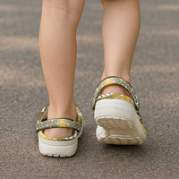 Matariki New Zealand Clogs Shoes NZ Niho Taniwha Maori New Year Yellow Galaxy LT14 - Polynesian Pride