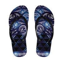 Matariki New Zealand Flip Flops NZ Niho Taniwha Maori New Year Blue Galaxy