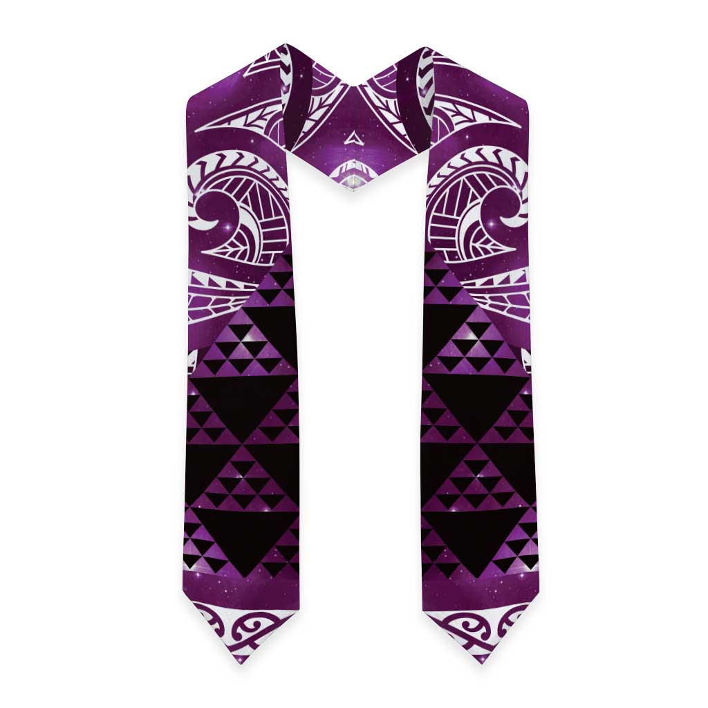 Matariki New Zealand Graduation Stole NZ Niho Taniwha Maori New Year Purple Galaxy