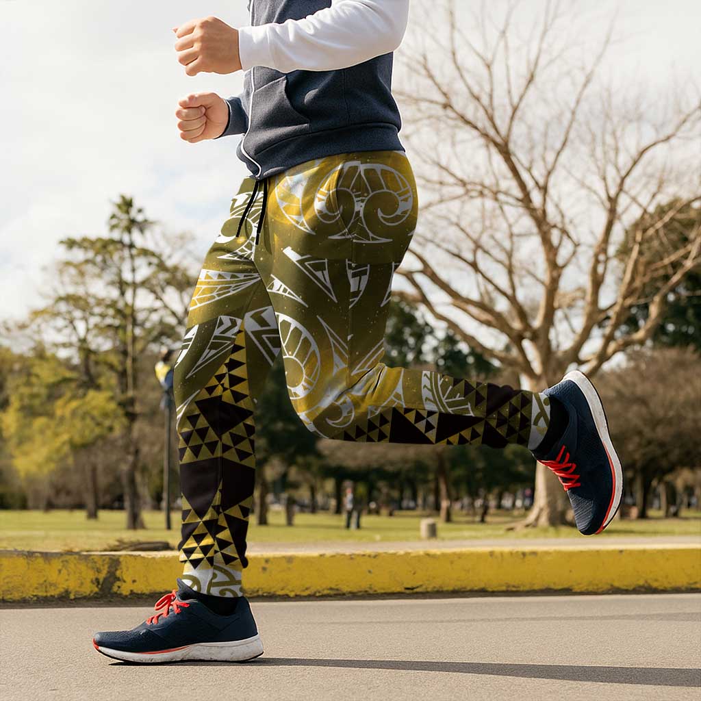 Matariki New Zealand Jogger Pants NZ Niho Taniwha Maori New Year Yellow Galaxy LT14 - Polynesian Pride