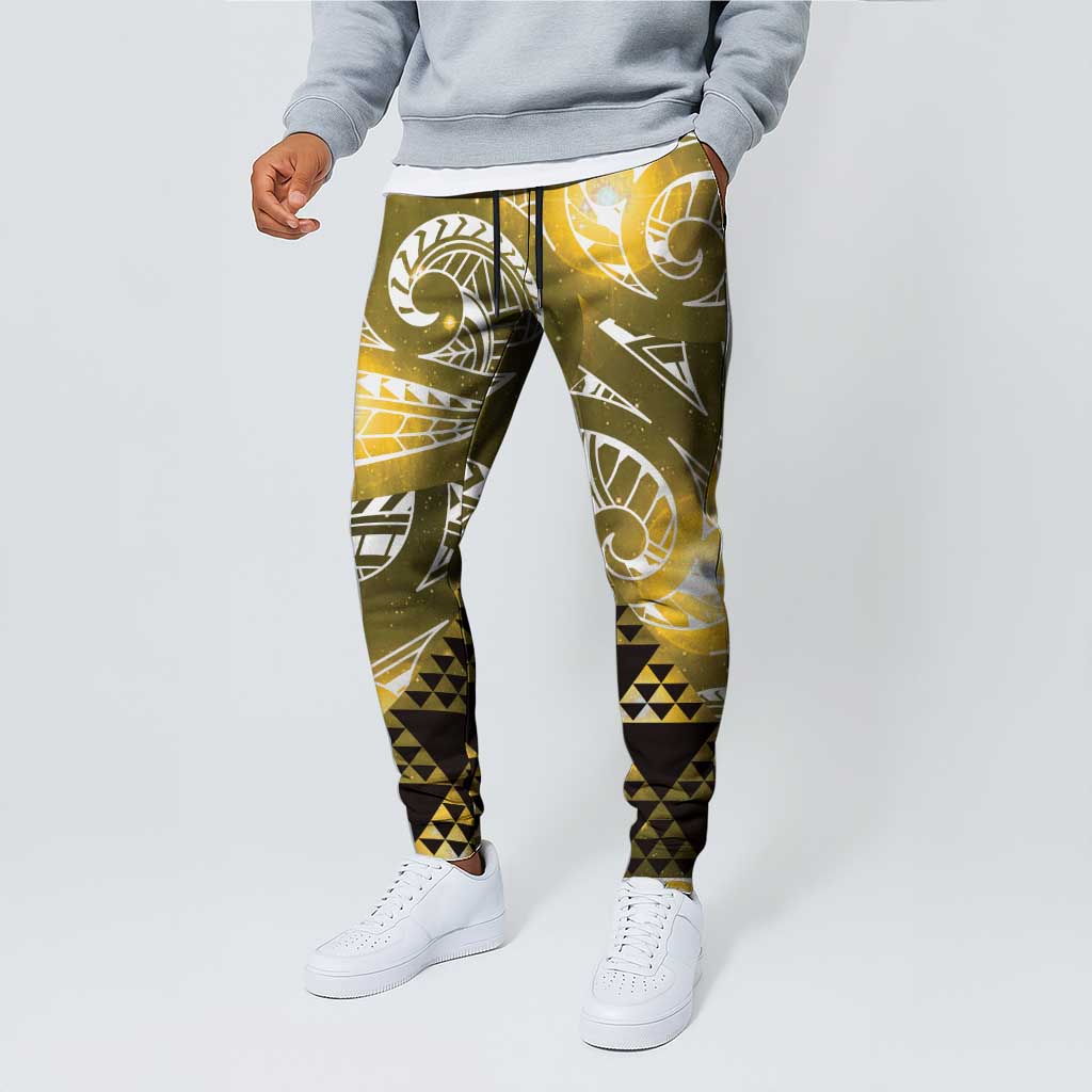 Matariki New Zealand Jogger Pants NZ Niho Taniwha Maori New Year Yellow Galaxy LT14 - Polynesian Pride