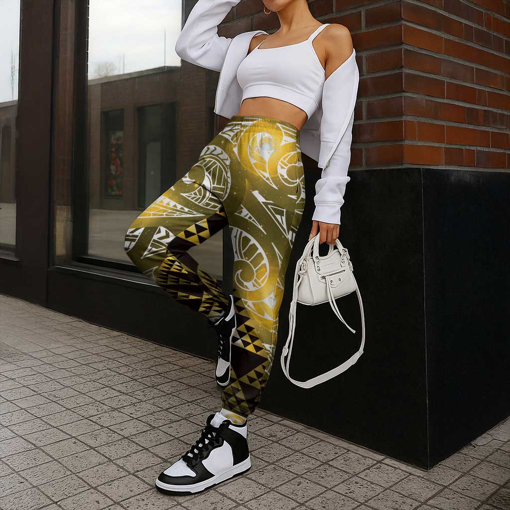 Matariki New Zealand Jogger Pants NZ Niho Taniwha Maori New Year Yellow Galaxy LT14 - Polynesian Pride