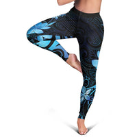 Matariki New Zealand Leggings Maori Pattern Blue Galaxy - Polynesian Pride