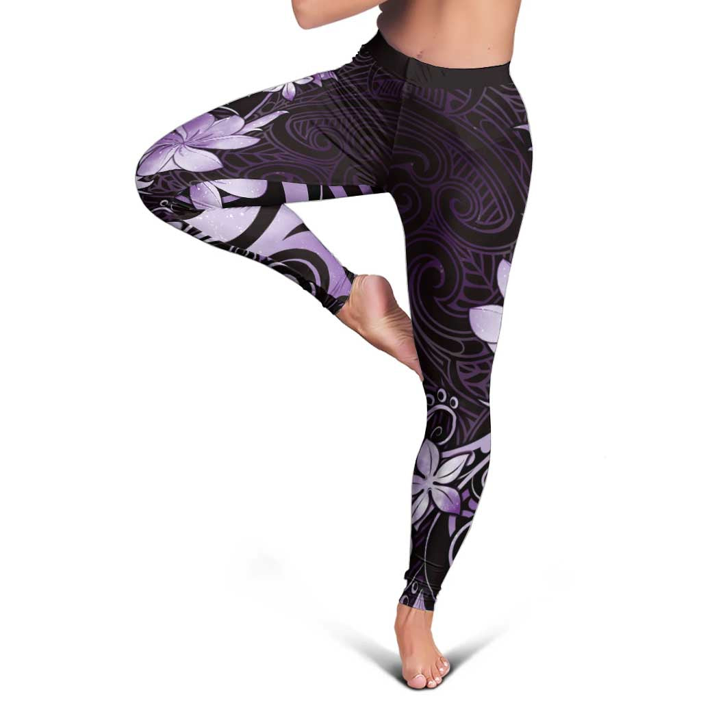 Matariki New Zealand Leggings Maori Pattern Purple Galaxy - Polynesian Pride