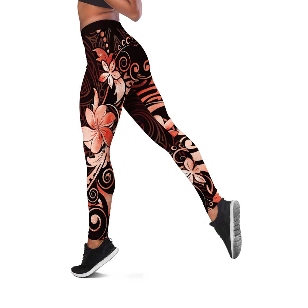 Matariki New Zealand Leggings Maori Pattern Red Galaxy - Polynesian Pride