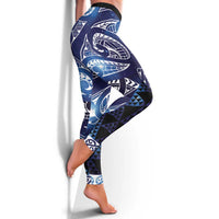 Matariki New Zealand Leggings NZ Niho Taniwha Maori New Year Blue Galaxy