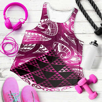 Matariki New Zealand Women Racerback Tank NZ Niho Taniwha Maori New Year Pink Galaxy