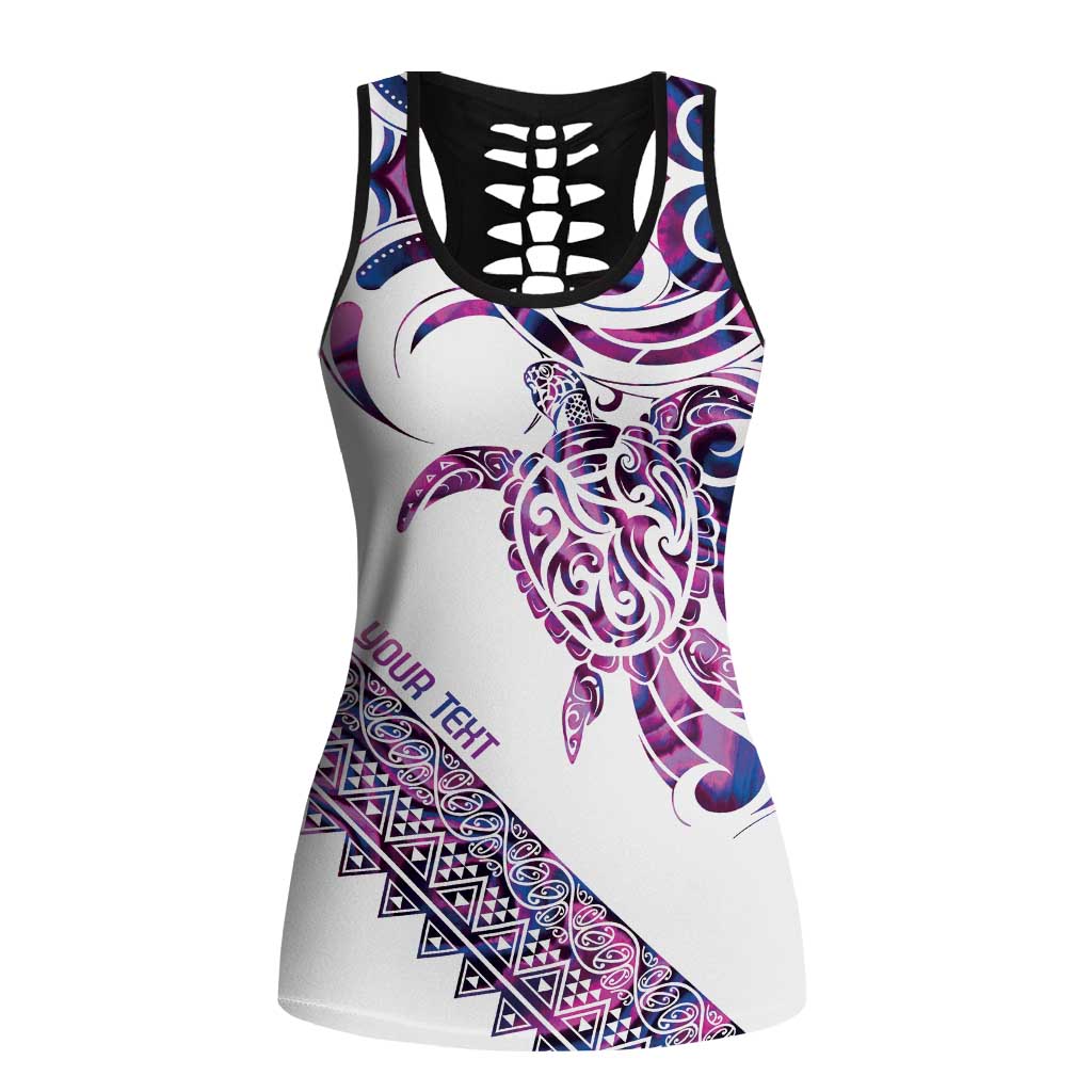 Mawhero Paua Shell Kowhaiwhai Taniko Personalised Hollow Tank Top Turtle Tattoo Maori Tribal Style