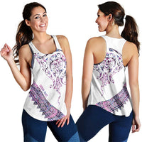Mawhero Paua Shell Kowhaiwhai Taniko Personalised Women Racerback Tank Manta Ray Shark-Turtle Maori Tribal Style