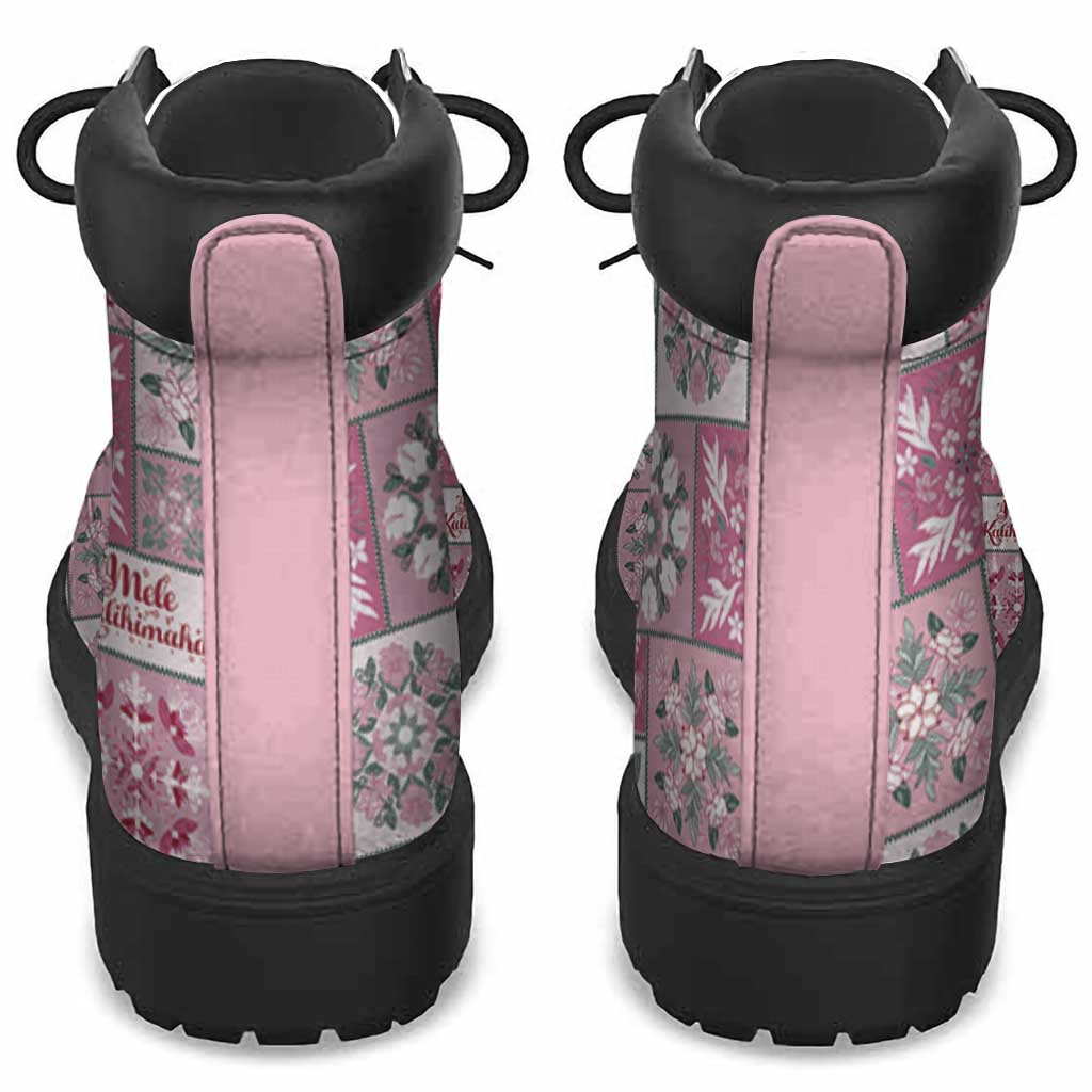 Mele Kalikimaka Hawaii Christmas All Season Boots Akala Seamless Floral Motif - Polynesian Pride