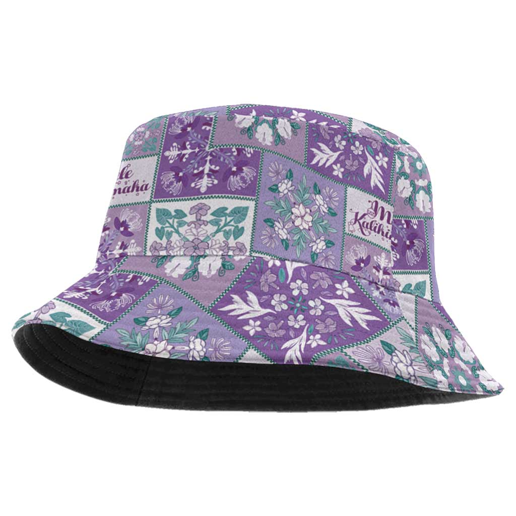 Mele Kalikimaka Hawaii Christmas Bucket Hat Poni Seamless Floral Motif - Polynesian Pride