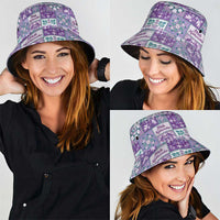 Mele Kalikimaka Hawaii Christmas Bucket Hat Poni Seamless Floral Motif - Polynesian Pride