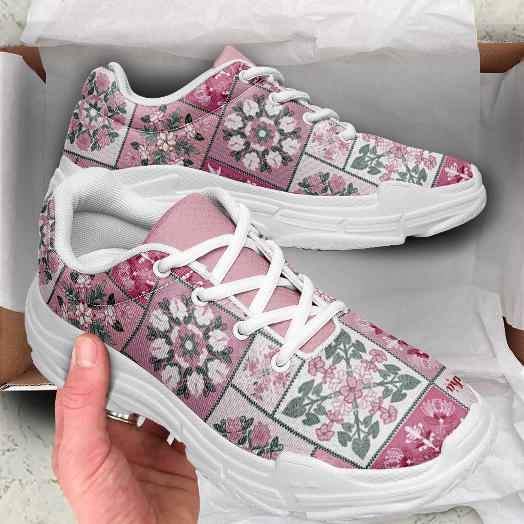 Mele Kalikimaka Hawaii Christmas Chunky Sneakers Akala Seamless Floral Motif - Polynesian Pride