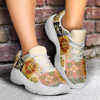 Mele Kalikimaka Hawaii Christmas Chunky Sneakers Melemele Mama Seamless Floral Motif - Polynesian Pride