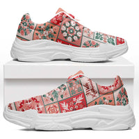 Mele Kalikimaka Hawaii Christmas Chunky Sneakers Ulaula Seamless Floral Motif - Polynesian Pride