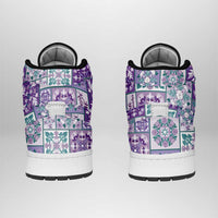 Mele Kalikimaka Hawaii Christmas High Sneakers AJ1 Poni Seamless Floral Motif - Polynesian Pride